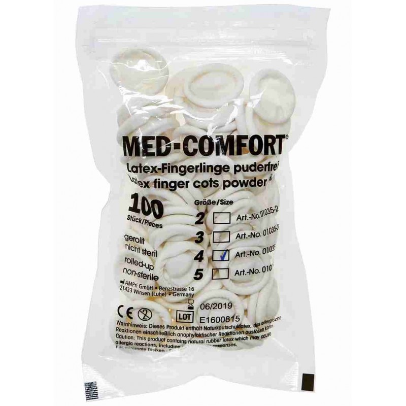 Latex vingerlingen - 100 stuks vingercondoom. Poedervrij