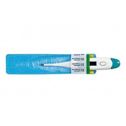 Hoes voor koorts-thermometer. Hygiënisch koorts meten.