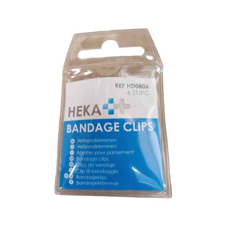 Heka verbandklemmetjes. 6 Stuks in verpakking