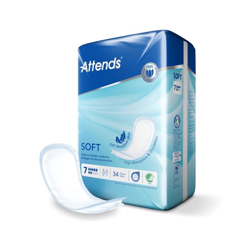 Attends Soft 7 inleggers, 34 stuks per pak