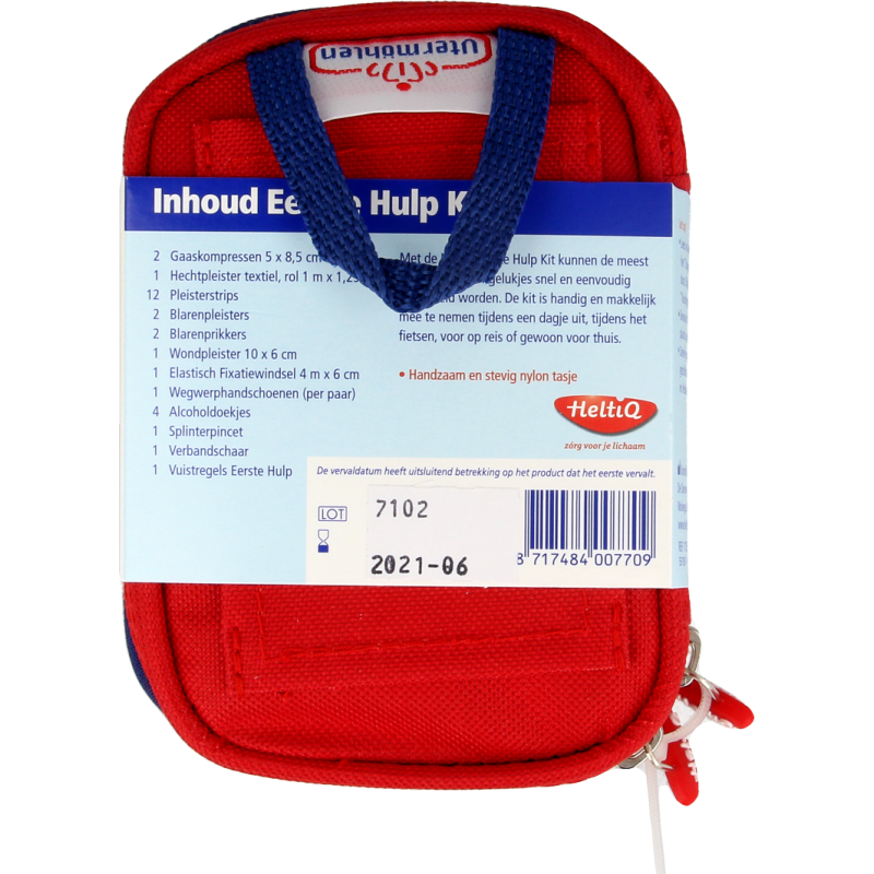 HeltiQ EHBO kit. Compact, makkelijk mee te nemen en zeer compleet.