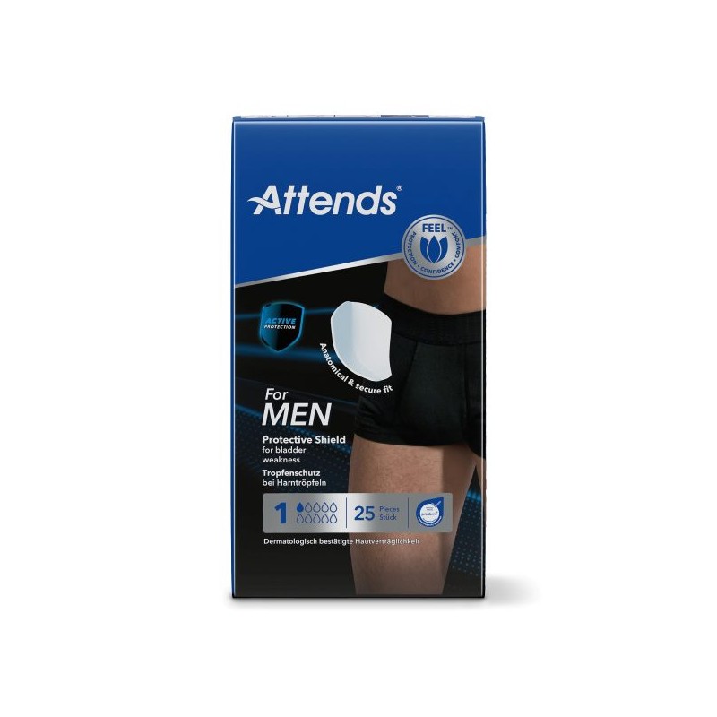 Attends For Men – duidelijke verpakking met absorptieniveau aangegeven
