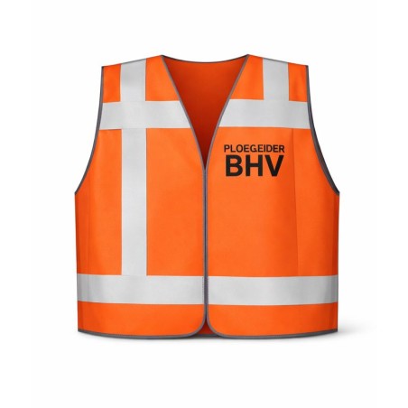 Ploegleider BHV veiligheidshesje oranje – reflecterend en direct herkenbaar tijdens incidenten.