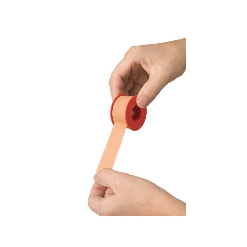 Heka Plast textiel hechtpleister 5m x 2,5cm op rol, soepel afrolbaar voor gebruik bij EHBO en wondverzorging.