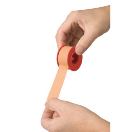 Heka Plast textiel hechtpleister 5m x 2,5cm op rol, soepel afrolbaar voor gebruik bij EHBO en wondverzorging.