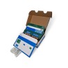Complete inhoud Heka EasyPlast pleisterdispenser inclusief verpakking, montagemal en bevestigingsmateriaal