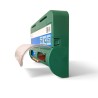 Zijaanzicht Heka EasyPlast pleisterdispenser geopend met handige drukknop zonder sleutel