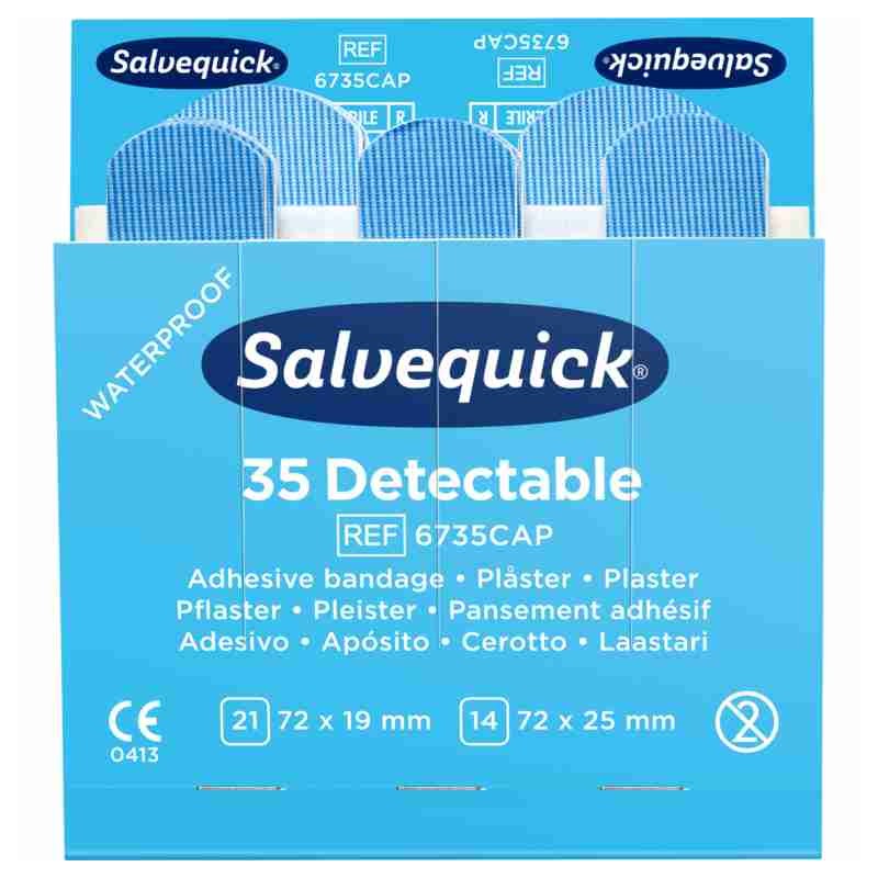 Navulling Salvequick Haccp waterproof pleister. 35 stuks