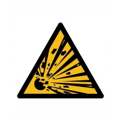Pictogramsticker "Explosiegevaar" en andere waarschuwingen: Fabex.nl