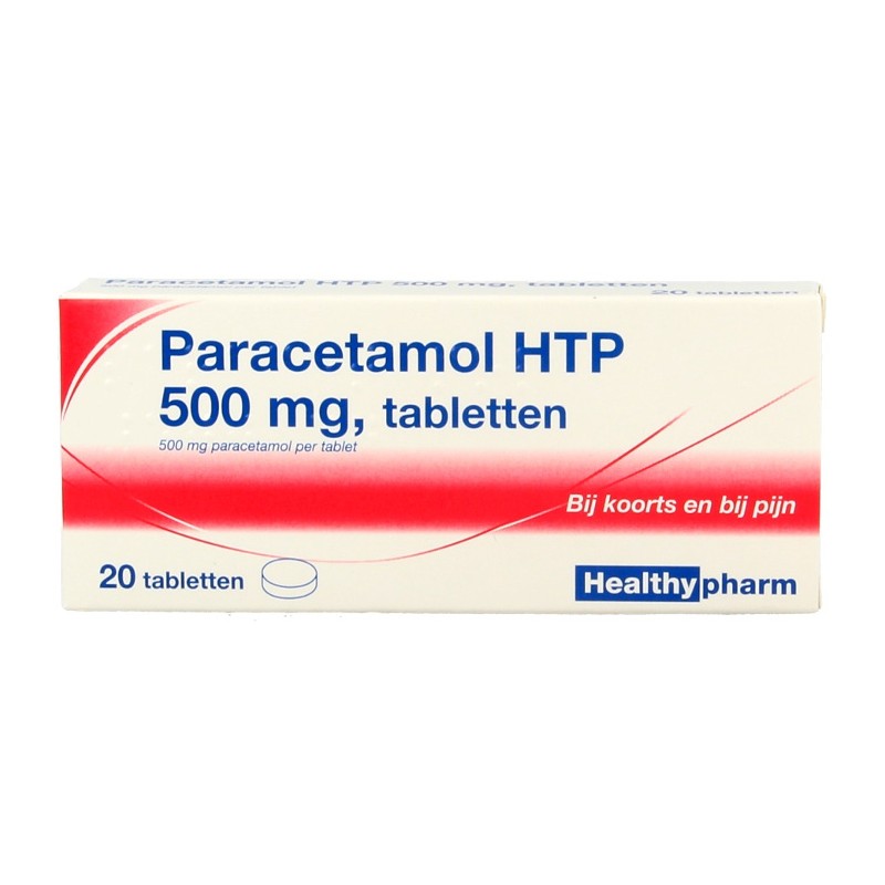 Paracetamol 500 mg. 20 tabletten in doordrukstrip.