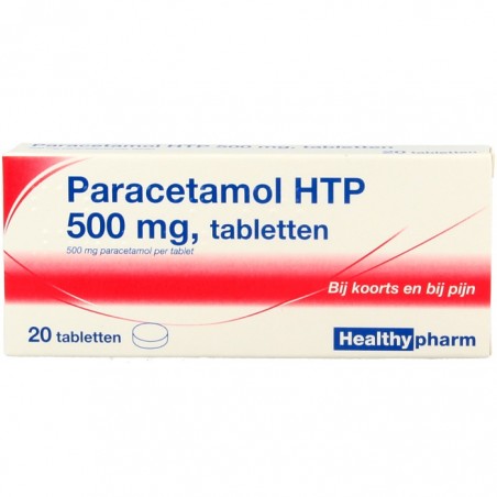 Paracetamol 500 mg. 20 tabletten in doordrukstrip.