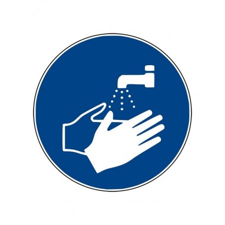 Sticker verplicht handen wassen