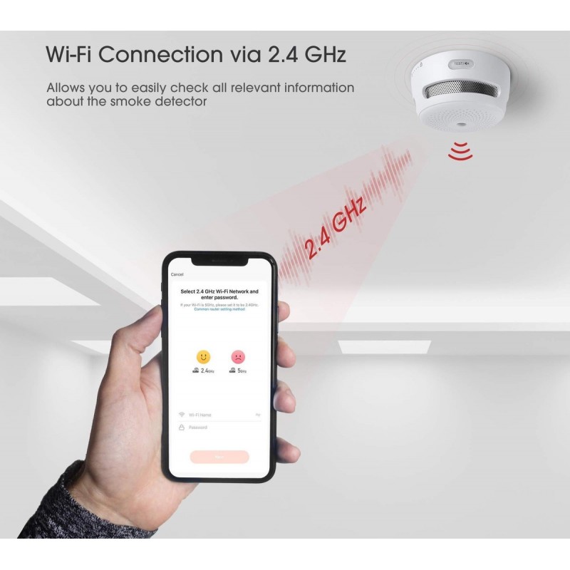 X-Sense rookmelder WIFI, met vervangbare lithium batterij