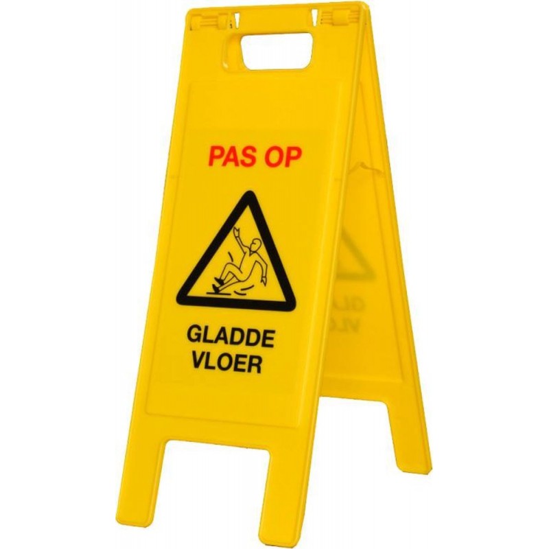 Waarschuwingsbord Pas op gladde vloer